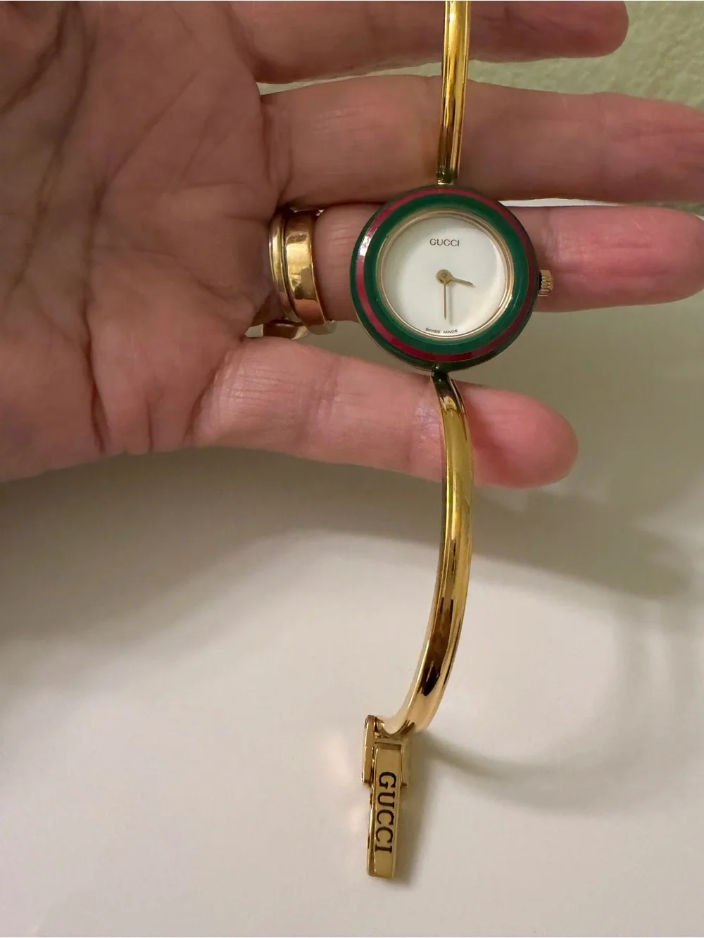 Near Mint~Gucci Interchangeable Bezel Bangle Bracelet Watch with Box/Paper